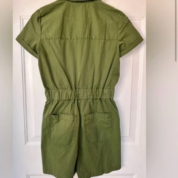 J. Crew Zip-Front Chino Romper 8 - Picture 2 of 4